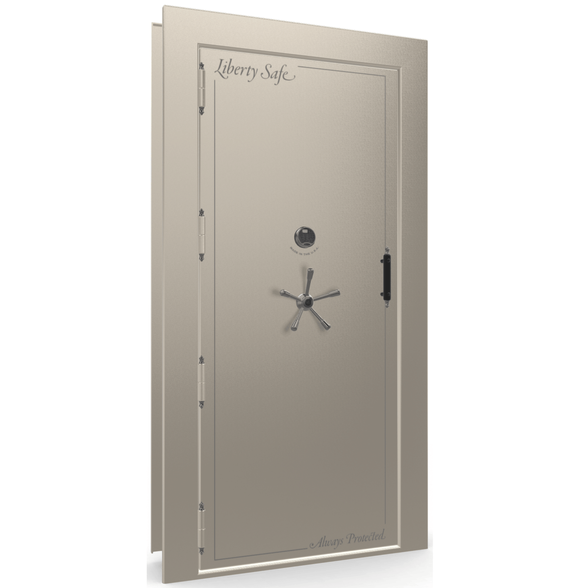 Vault Door Series | Out-Swing | Left  Hinge | Champagne Gloss | Electronic Lock - closed
