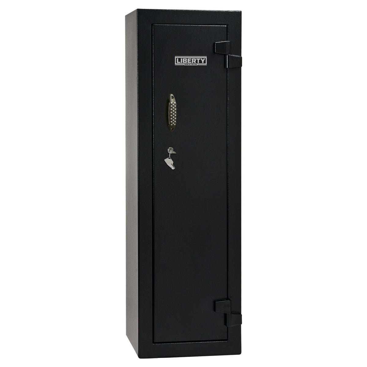 Ammo Cabinet 10 |  Dimensions: 59”(H) x 18”(W) x 16”(D) | 1 (Expandable to 2) Long Guns | Black - closed