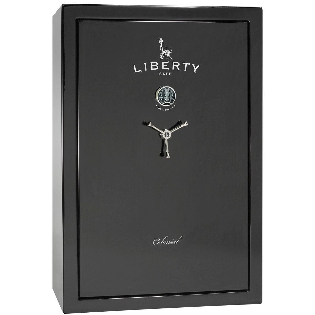 Colonial 35 | Pro Flex Interior | Level 4 Security | 75 Minute Fire Protection | Dimensions: 60.5"(H) x 42"(W) x 22"(D) | Up to 45 Long Guns | Black Gloss | Electronic Lock - Closed