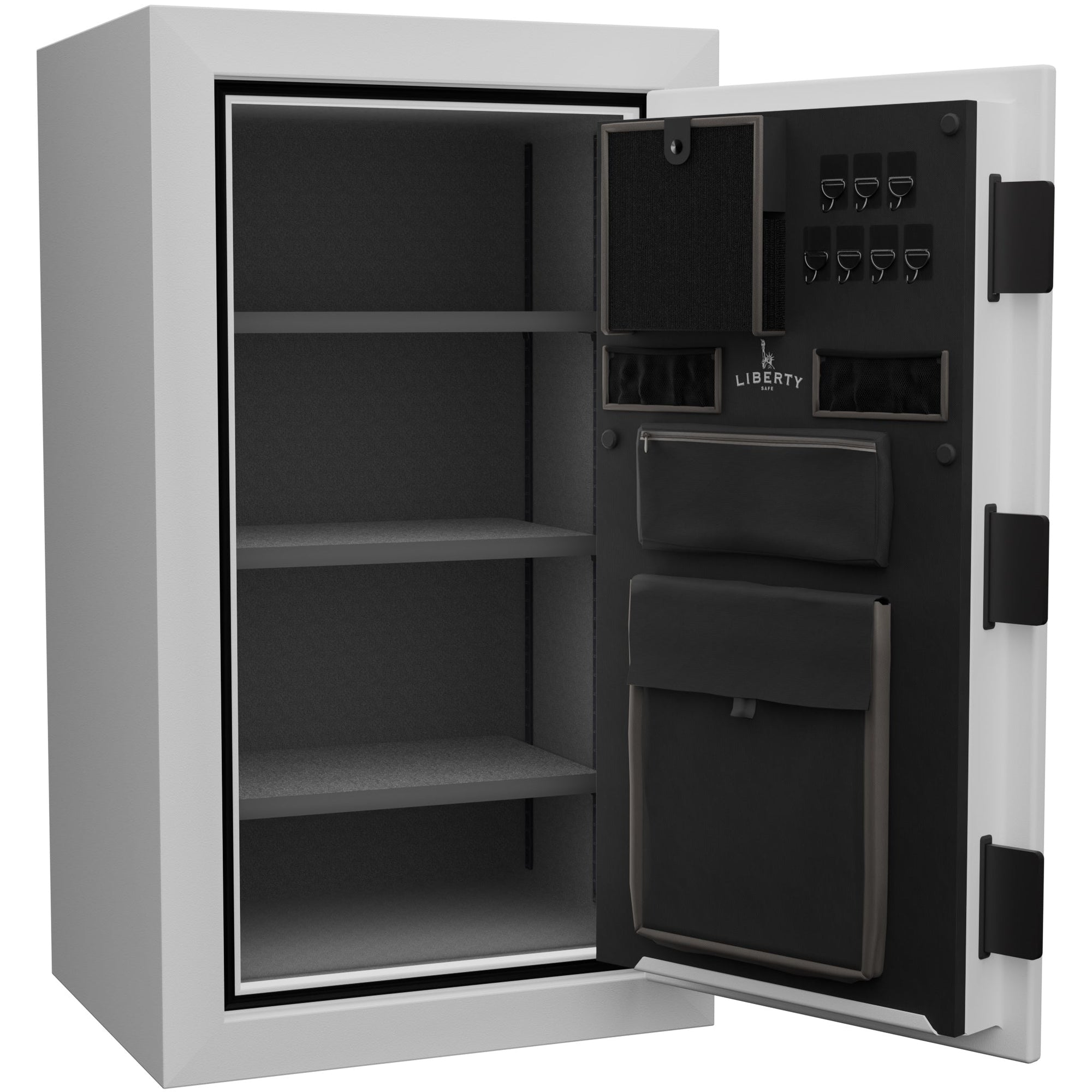Home Series | 12 | Level 1 Security | 60 Minute Fire Protection | Dimensions 42.125"(H) x 24.125"(W) x 20"(D*) | Textured White Limited Edition Safe Colors - Closed Door